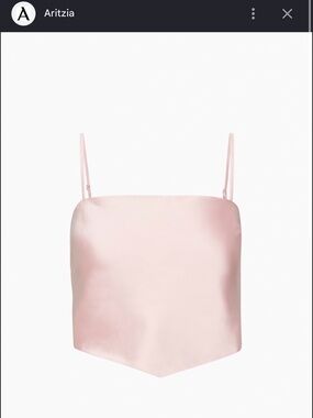 Aritzia Elektra Satin Handkerchief Camisole in Light Pink